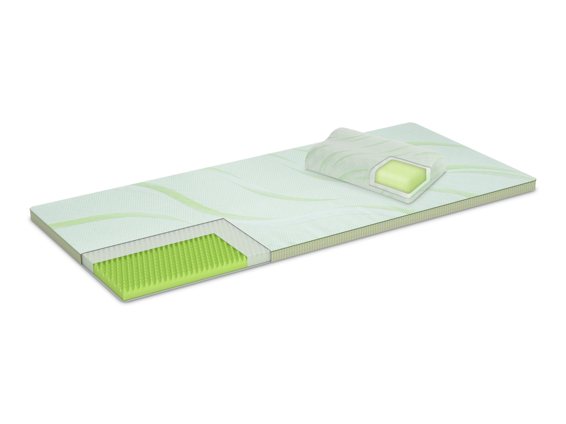 Shtresë Nature's Aloe Vera 5cm + jastëk — rehati në divan
