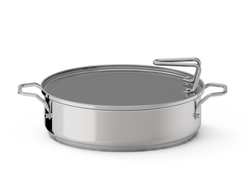 Tavë Rrumbullake me Kapak, Inox, 28 cm